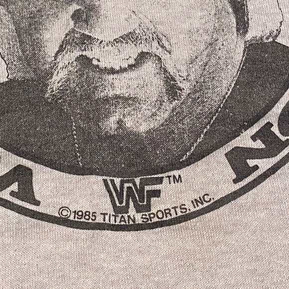 80s WWF Hulk Hogan Wrestling Graphic Tee Vintage Gray Youth Small - Picture 4 of 9